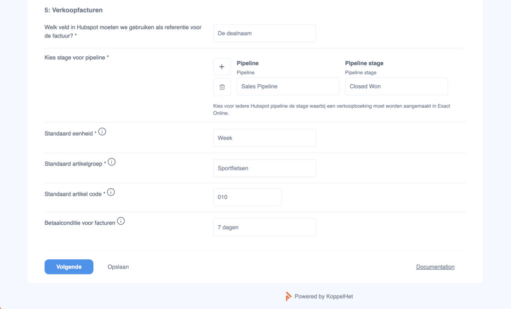 Verkoop facturen synchroniseren
